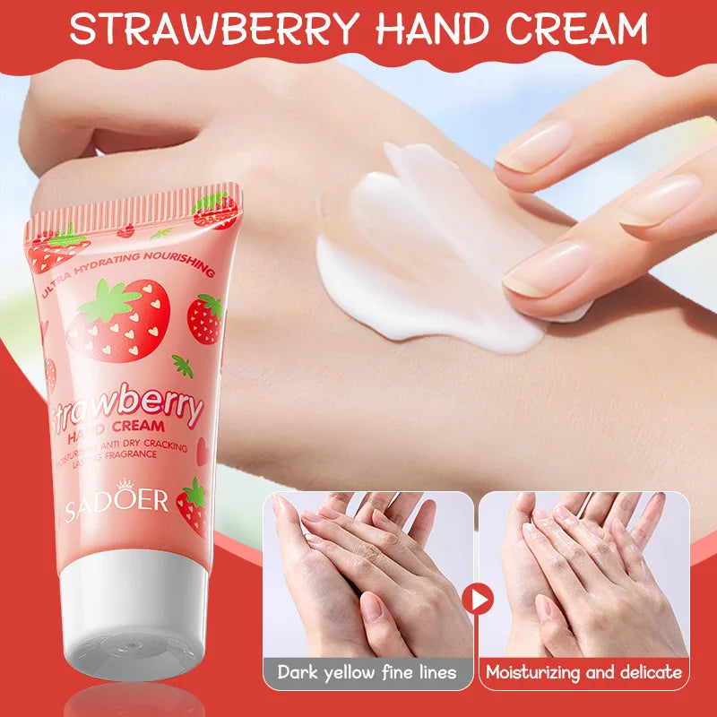 2pcs/Set SADOER Avocado Hand Cream Lip Balm Skin Care Sets Moisturizing Plump Anti Wrinkle Lips Lipstick Plumper Skin Care