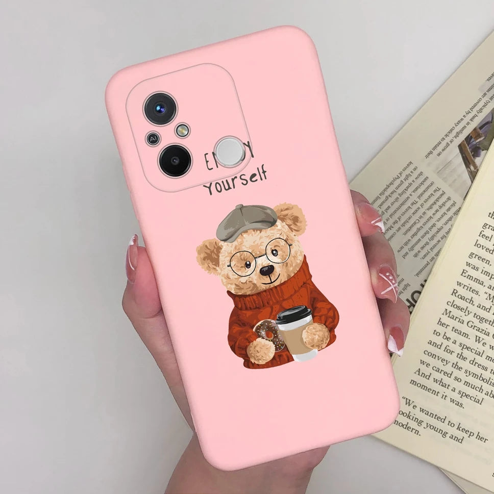 Phone Case For Redmi 12C 11A 4G Cartoon Dinosaur Soft Silicon TPU Matte Back Cover Coque For Redmi 12 C 11 A 4G Funda Capa Shell