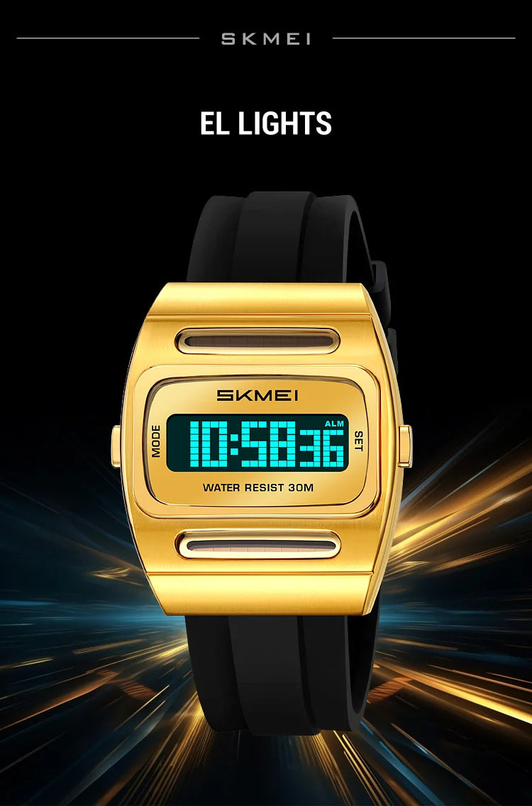 SKMEI 2563 New Solar Men's Digital Watch Silicone Strap Waterproof Multi functional Electronic Watch Alarm Clock reloj hombre