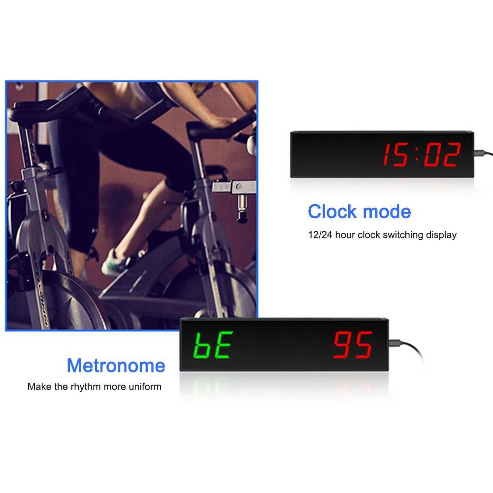 Digital Gym Timer Wall Mounted LED Digital Countdown Clock Sports Training Clock Crossfit Gym Fitness Training Timer with Remote