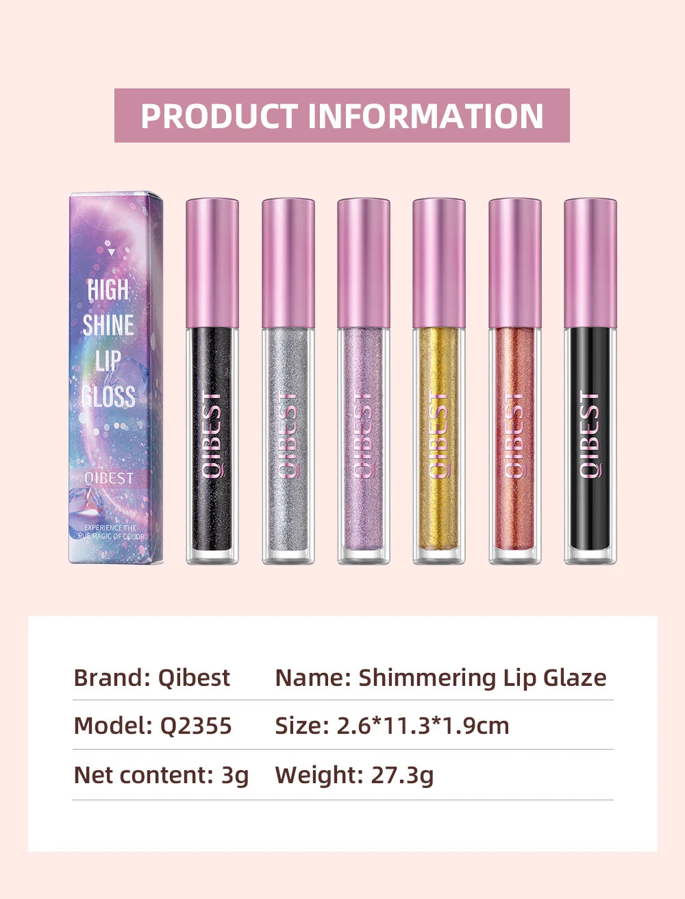 6 Colors Glitter Lipstick Long Lasting Diamond Pearlescent Metallic Lipgloss Black Matte Liquid Lipstick Women Lip Tint Makeup
