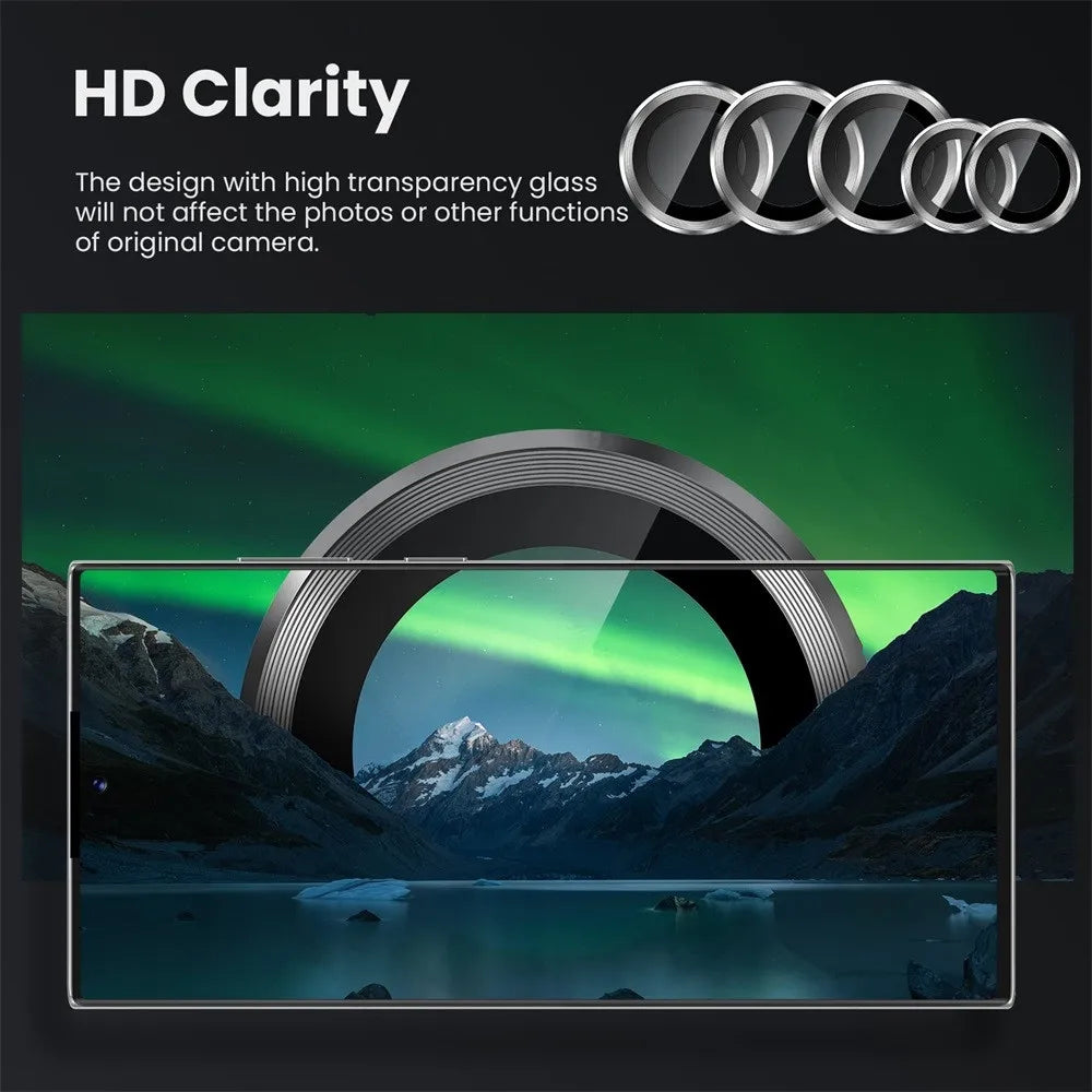 For Samsung Galaxy Z Fold 6 5 4 5G Metal Camera Lens Ring Cover On Sumsung Z Fold 5 Zfold 4 Lens Tempered Glass Protective Film