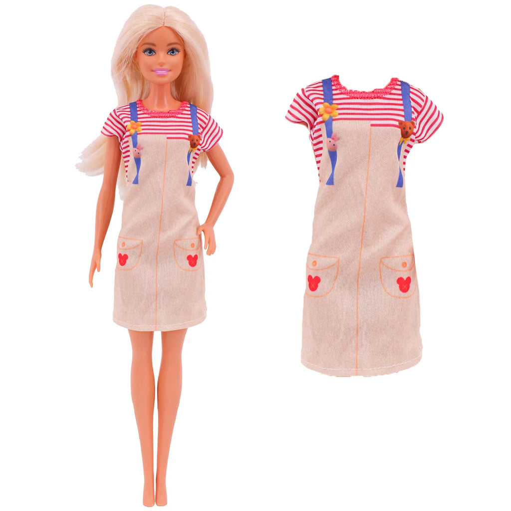45 Item/Set Doll Accessories=5*Doll Clothes Dress+40*Doll Accessories Doll Shoes Boots Necklaces Glasses Hangers For 30CM Doll