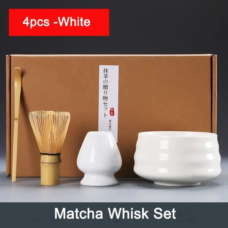 4pcs 6Pcs Handmade Home Easy Clean Matcha Tea Set Tool Stand Kit Bowl Whisk Scoop Gift Ceremony Traditional Japanese Accessories