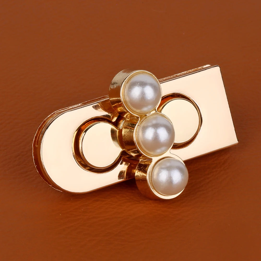 4.5CM Metal Pearl Turn Lock Twist Clasp for Women Bag Laggage Purse Leather Craft Closure DIY Hardware Accessories
