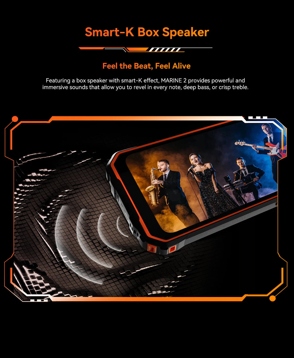Blackview MARINE 2 Rugged Smartphone 6.56-inch HD+ IPS 90Hz Display 11000mAh 8GB 128GB Android 15 NFC 16MP Camera Cellphone
