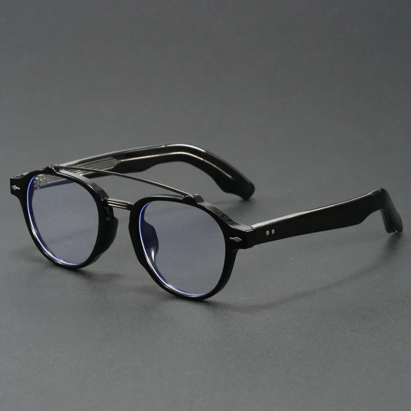 Designer Anti Blue Light Glasses Men's Retro Double Bridge Thickened Frame Fashion Optical Prescription Glasses for Women