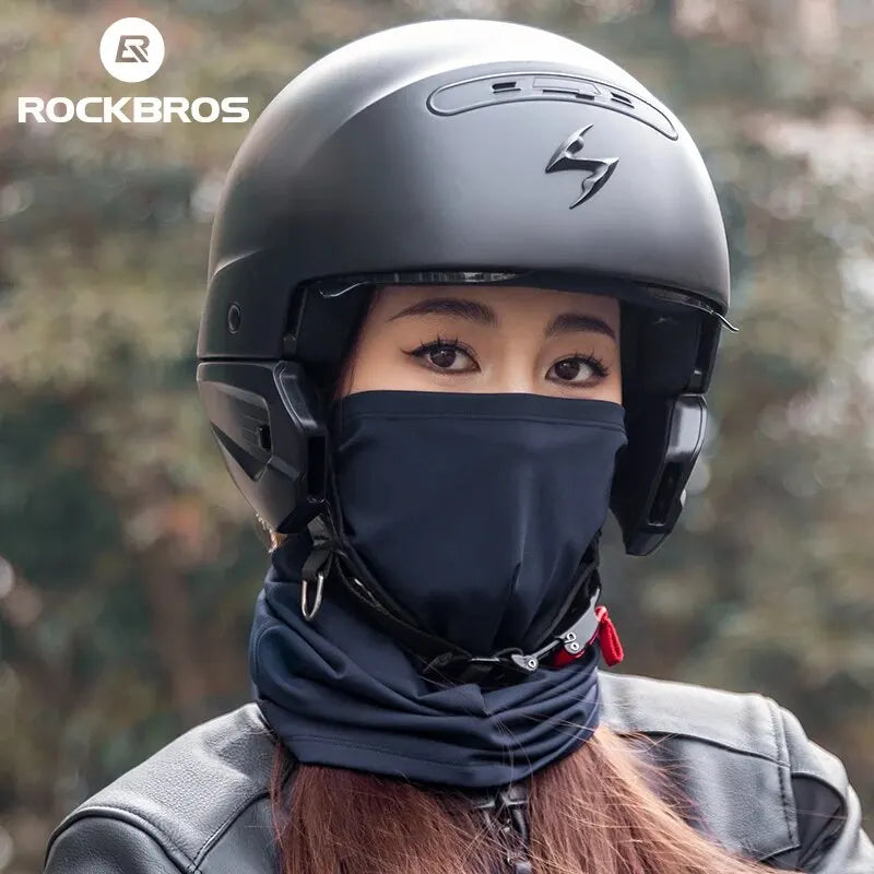 ROCKBROS Winter Warm Cycling Face Mask Windproof Thermal Fleece Bike Headband Scarf Men Women Breathable Cycling Neck Gaiter