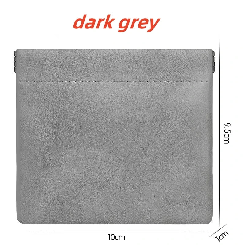 Portable PU Earphones Storage Bag Leather Coin Purse Bag Accessories Memory Card  Mini Key Pouch Female Lipstick Storage Bag