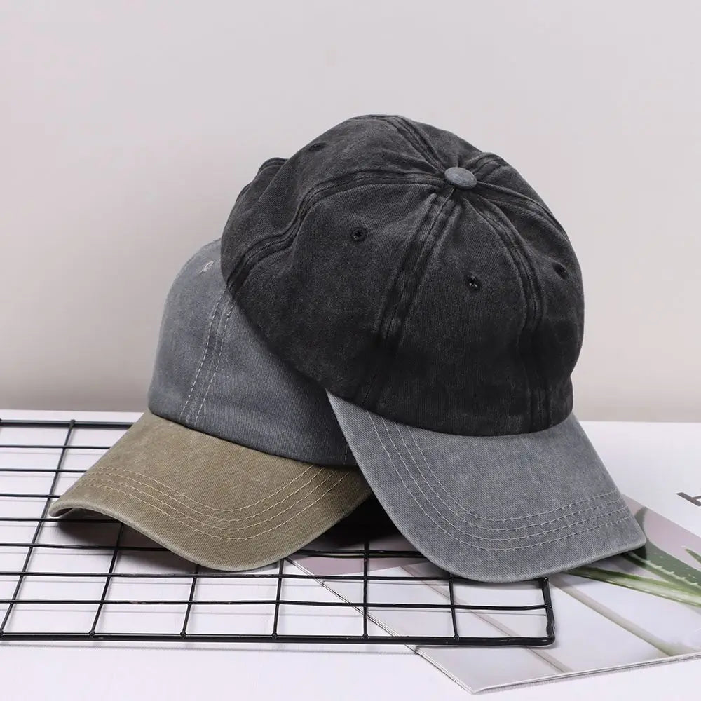 10colors WASHED DENIM Baseball Cap Distressed Faded Caps Sunscreen Hats Adjustable Baseball Hats Outdoor Sports Hats