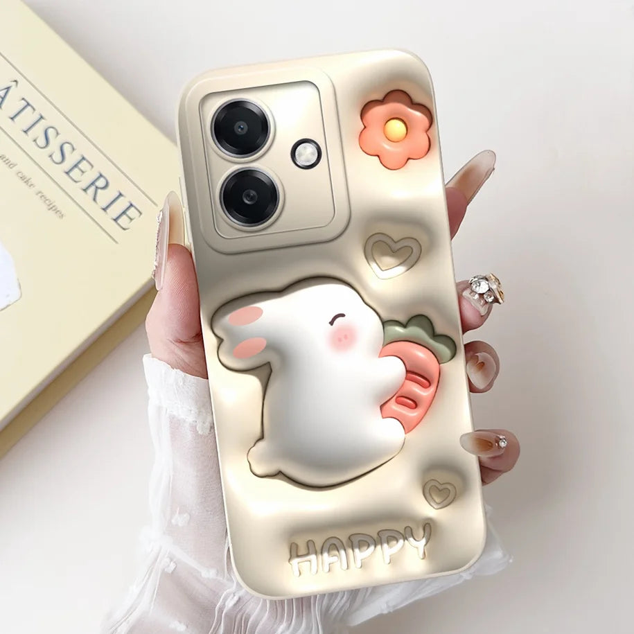 For Funda OPPO A3 A3x 4G Case 2024 Cute Panda Rabbit Soft Silicone Candy Painted Phone Covers For OPPO A40 5G OPPOA3 A 3x Bumper