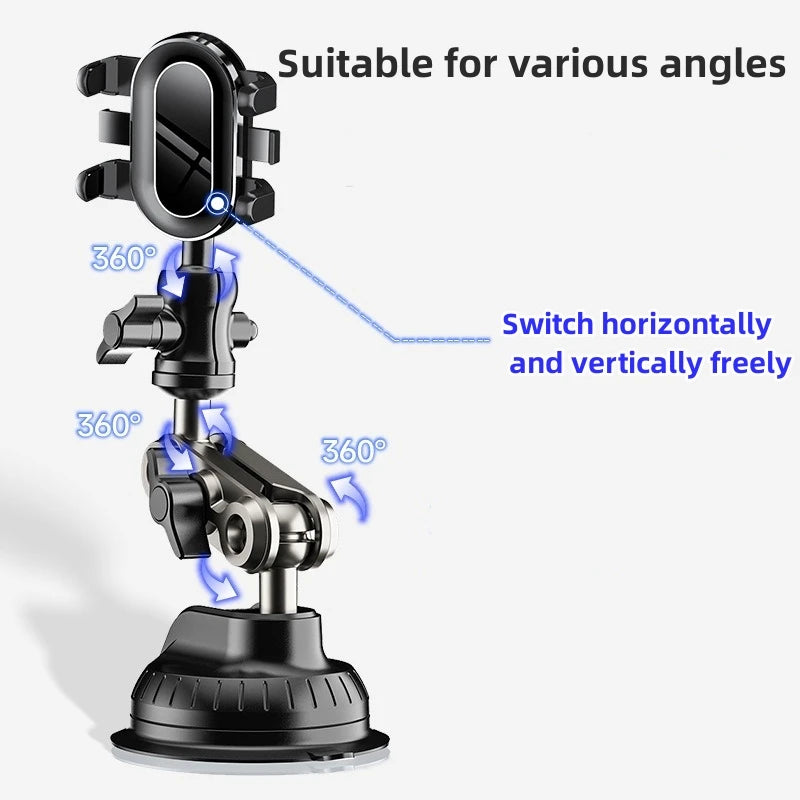 Car Phone Holder Shooting Car Two In One Strong Suction Cup Multi Angle Adjustable Aluminum Alloy Clip Holder