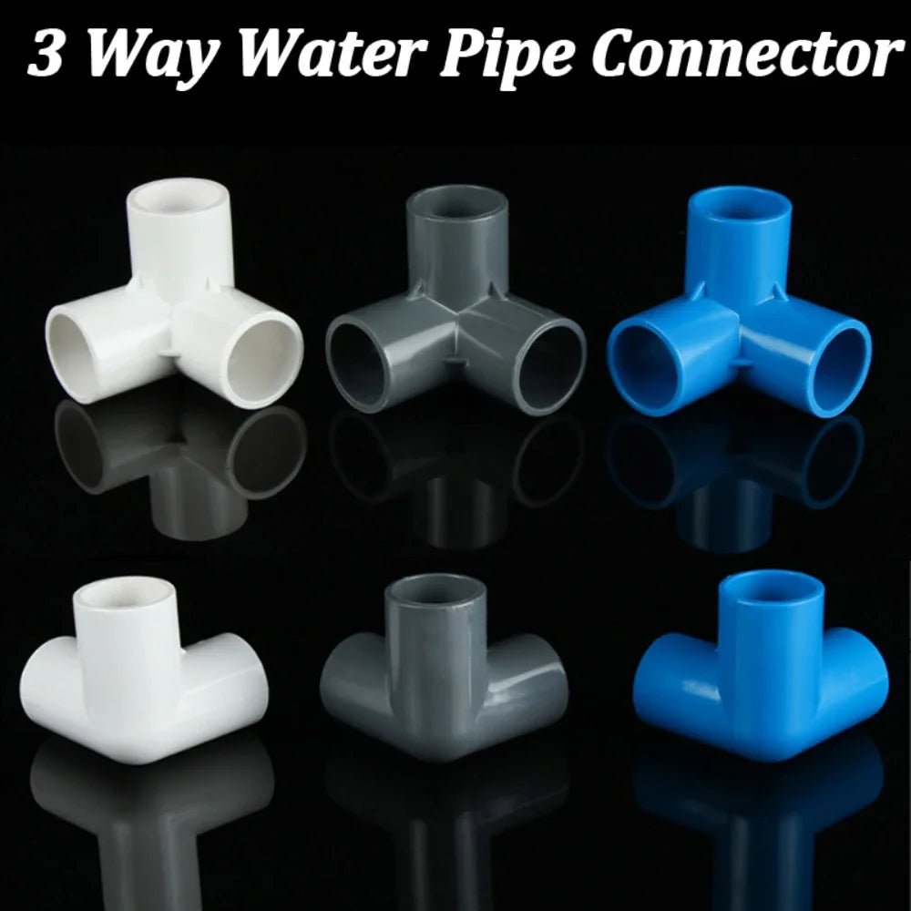5PCS 20/25/32/40/50mm 3 Ways PVC Water Pipe Connector Fittings Garden Irrigation Home Aquarium Water Tube Fittings Joint Adapter