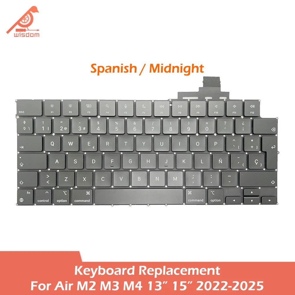 Laptop A2681 A2941 A3113 A3114 A3240 A3241 Keyboard For Macbook Air M2 M3 M4 13" 15" Keyboards Replacement 2022-2025
