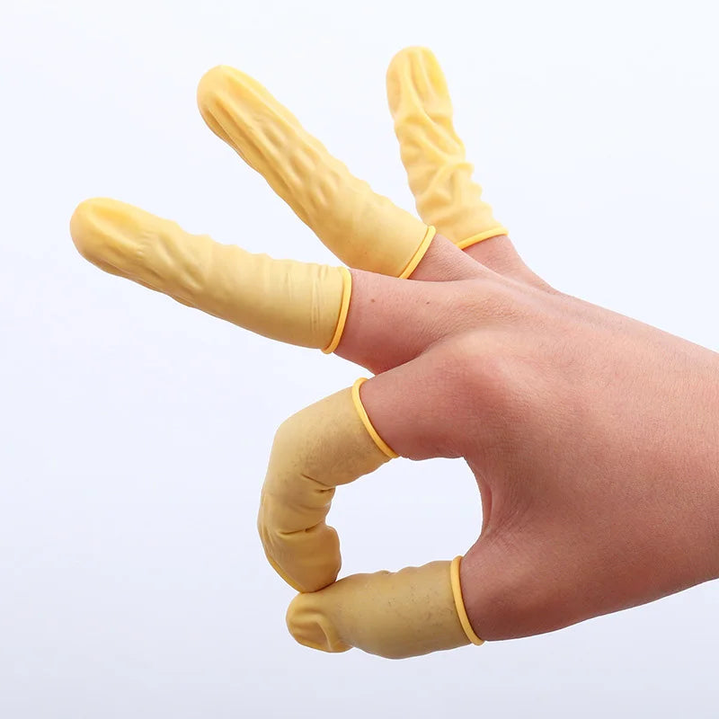 200PCS Disposable Color Finger Cots Disposable Latex Finger Cots Beauty Embroidery Dirt Isolation Cleaning Hygiene Multi-Purpose