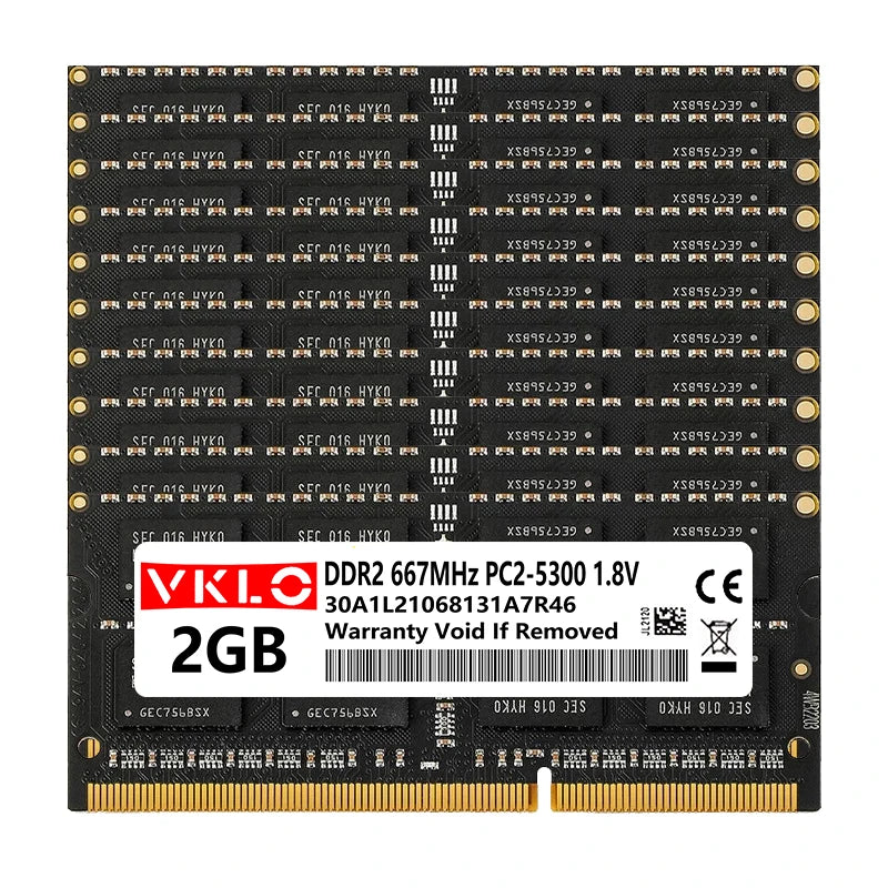DDR2 2GB Laptop Memories Ram PC2 1.2V 5300 6400 200Pin 533 667 800Mhz 2RX8 16Chips CL6 Notebook Non-ECC Sodimm Memory Ram