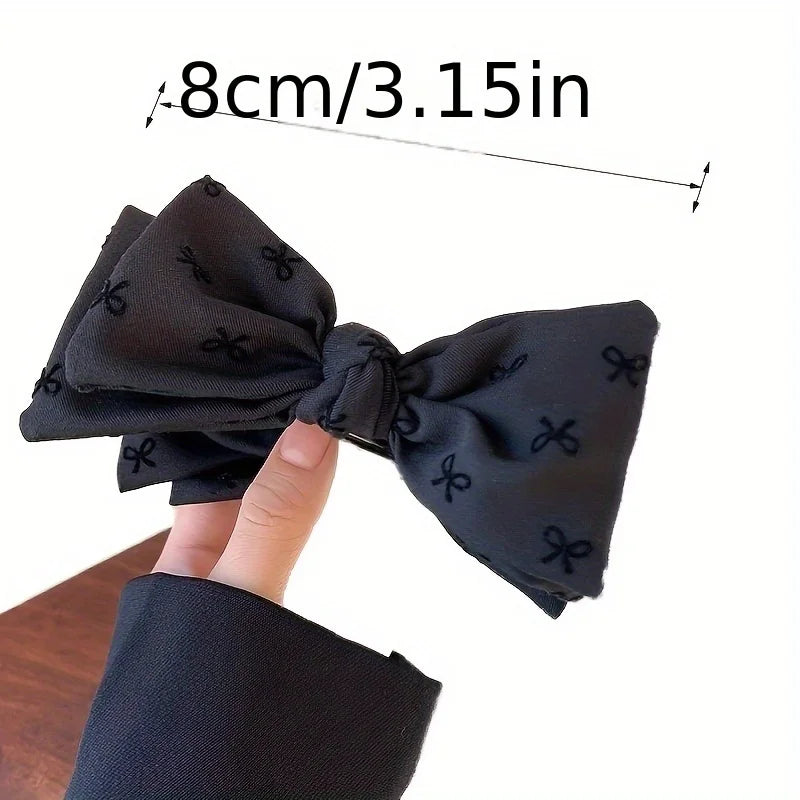 2-piece Elegant Bow Hair Clip for Spring and Summer - Fashionable Fabric Hair Bun and Ponytail Holder Suitable Women and Girls