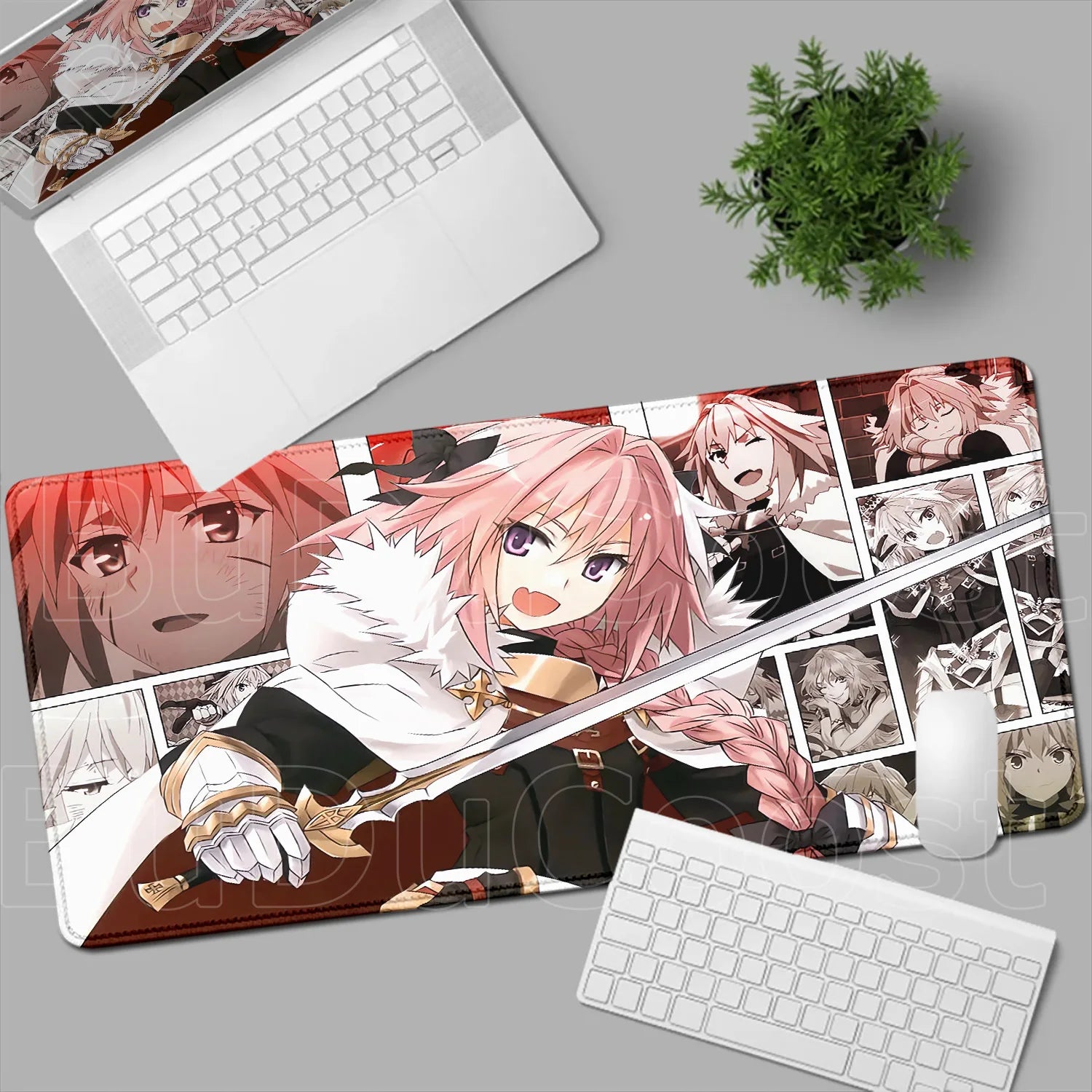Astolfo Mousepad HD Print Anime Girl Computer Gamer Locking Edge Non-slip Rubber Mouse Pad Keyboard PC Desk Pad Table Decoration