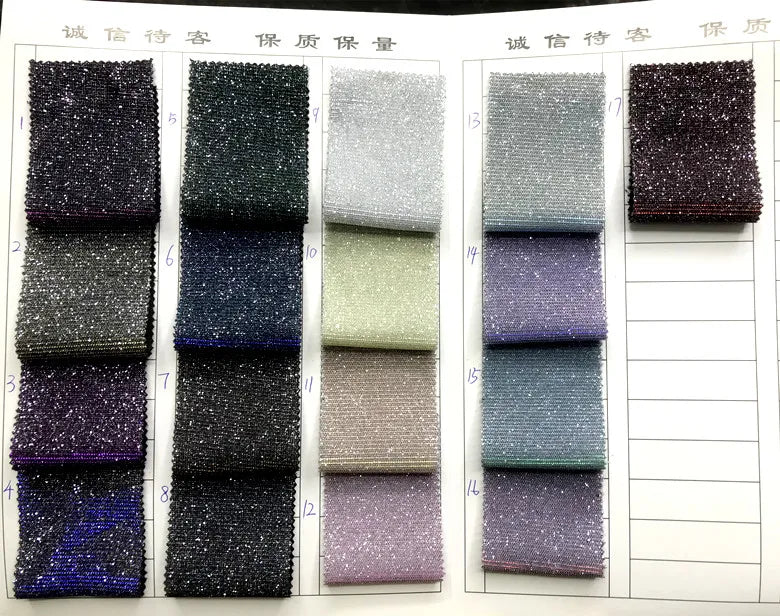 Colorful Blue Gradient Glitter Fabric Elastic Knitting By The Meter for Clothes Performance Dress Diy Sewing Designer Cloth Gold