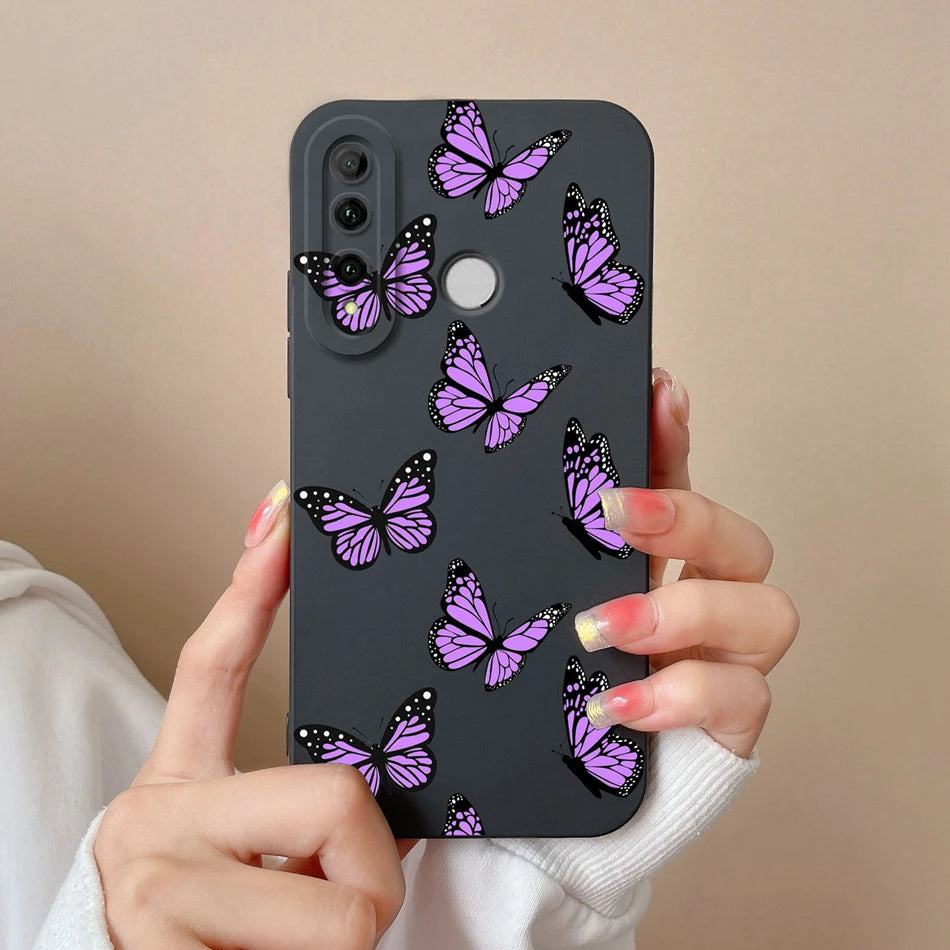 For Honor 10i Phone Case Butterfly Cat Soft Liquid Silicone Camera Protection Cover For Huawei Honor 10 i Model HRY-LX1T Fundas