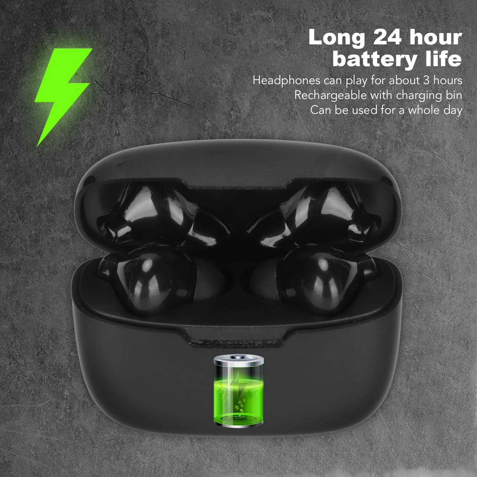 Language Translator Earbuds 144 Languages Multifunction BT Wireless Translator Device for Travel Shopping Black