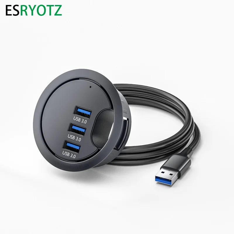 USB Desk Hub USB3.0 HUB With 2 Port USB3.0 2 Port Type C Adapter For Desktop PC/Notebook USB HUB Desk Mount USB3.0 Splitter
