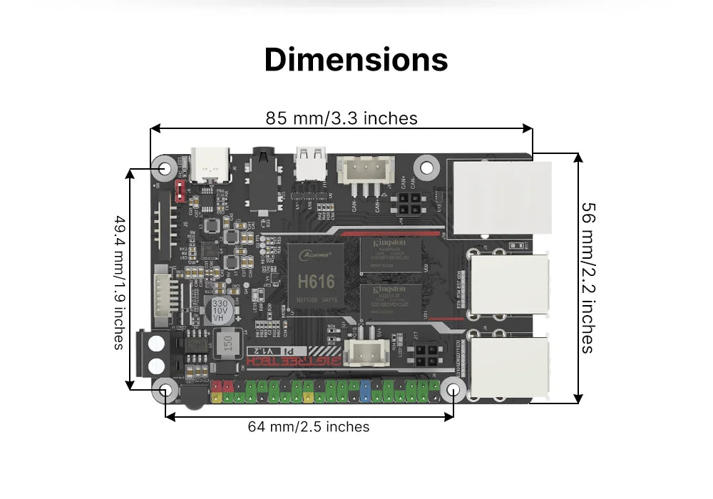 BIGTREETECH PI V1.2 Board BTT Quad Core Cortex-A53 2.4G WiFi 40Pin GPIO VS Raspberry PI 3B Orange Pi For Klipper 3D Printer DIY