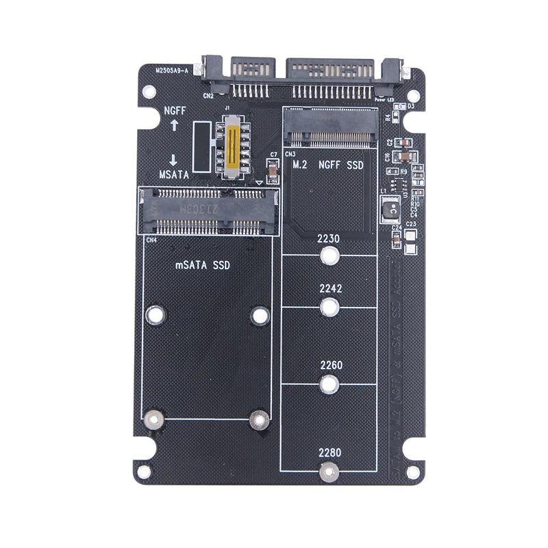 M.2 NGFF SSD MSATA Protocol To Serial Port External Built-In Hard Disk Box Msata To Sata 3 3.0 Dual Disk Switching With Switch