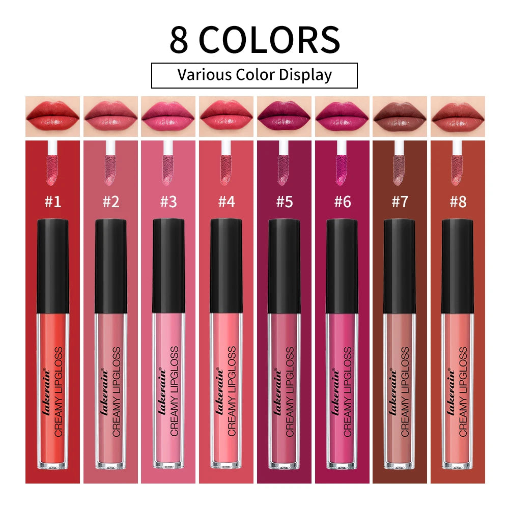 Waterproof Liquid Lipstick 8 Color Vitamin E Makeup Sets Lip Glosses Lip Plumpers Lip Cream Valentine's Day Gifts