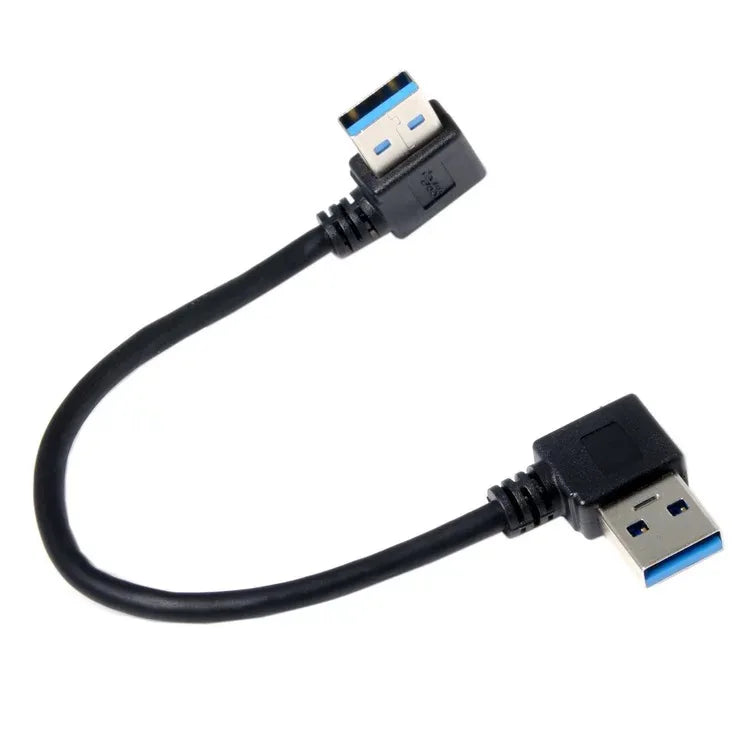 USB 3.0 Type-A 90 Degree Right Angled To Right Angled Data Cable For Hard Disk Computer 15cm