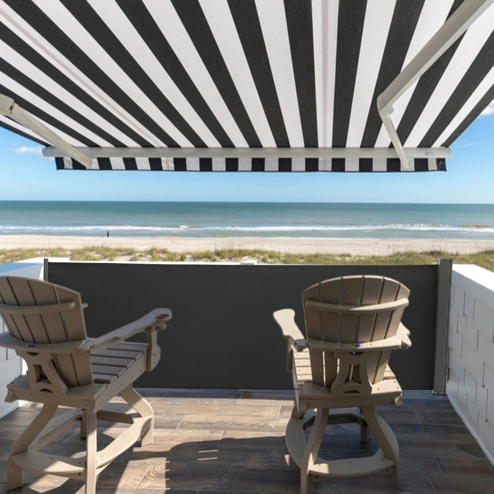 3M outdoor terrace railing side awning retractable side awning, balcony privacy sunshade screen sunscreen and windproof