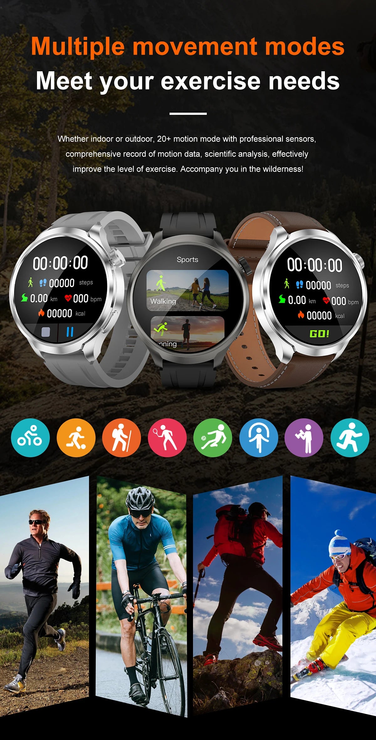 2025 New GPS Sports Smart Watch Men 1.85-inch AMOLED Screen Men IP68 Waterproof Clock Compass Call NFC fitness Tracking Watches