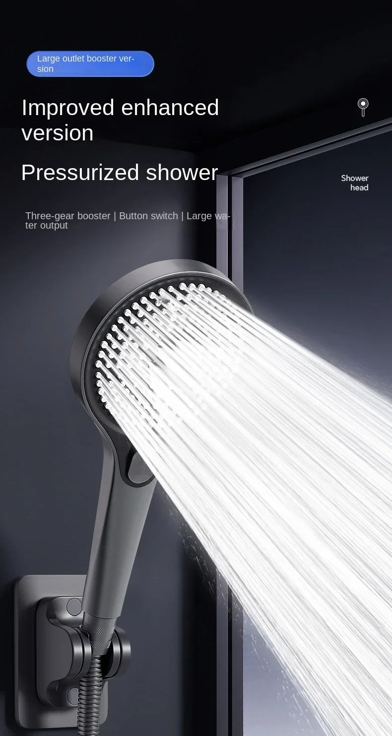 Home showerhead, powerful pressurized showerhead, portable large panel large output showerhead, handheld showerhead