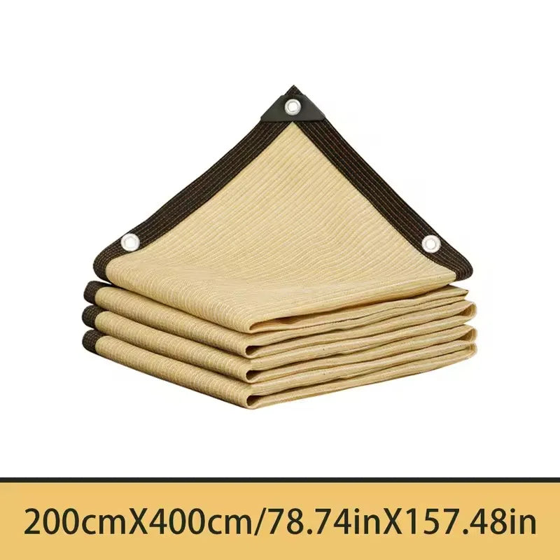 2x2m/2x4m Black Sun Shade Net Beige Shading Net UV Protection Plant Shed Outdoor Sunshade Mesh HDPE Sunscreen Fabric Sunshade