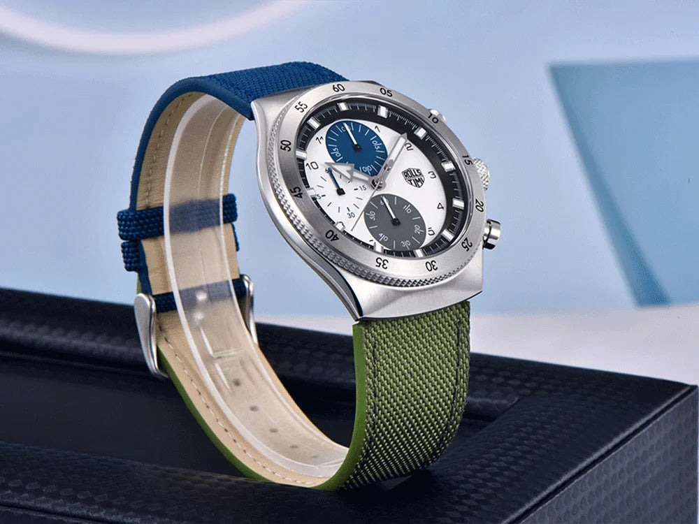 2026 RollsTimi new men's watch luxury men's quartz watch waterproof high-end men's sports chronograph VD55 stainless steel watch