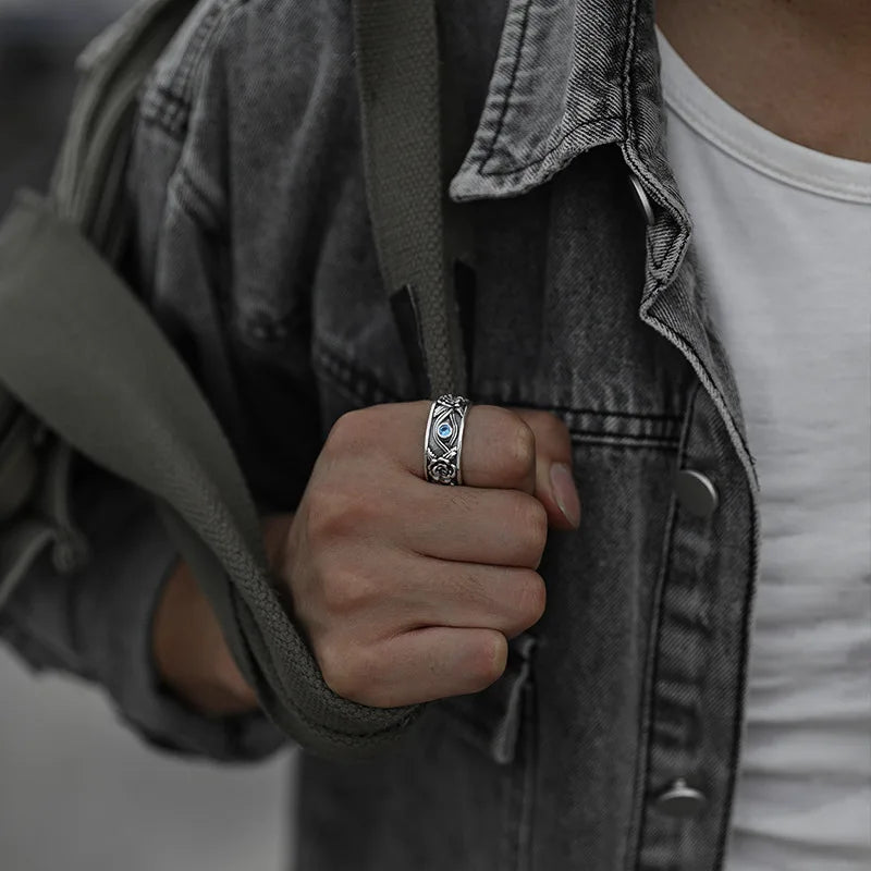 Best Sellers! S925 Thai Silver, Horus Eye Retro Ring