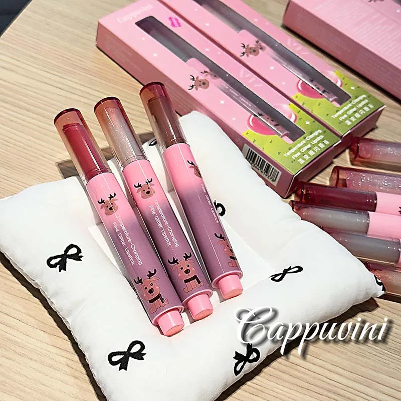 Shimmer Lip Jelly Pen Moisturizing Mirror Water Light Solid Lip Gloss Film-forming Non-Fading Gloss Lipstick Long-lasting Makeup