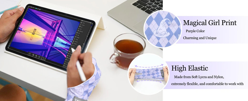 Three-layer Non-slip Glove for iPad/Graphics Drawing Tablet HUION /WACOM/XP-PEN, Drawing Glove for sketching Paiting Art Student