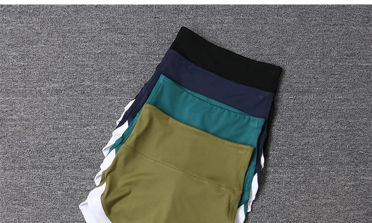 2024 New Color Contrast High Waist Sports Shorts Tight Elastic Peach Hip Training Fitness Yoga Hot Pants