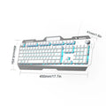 EWEADN GX810 Wired Membrane Keyboard, All-Metal Panel with Multimedia knob and mobile phone holder, for Games and Office(Black)