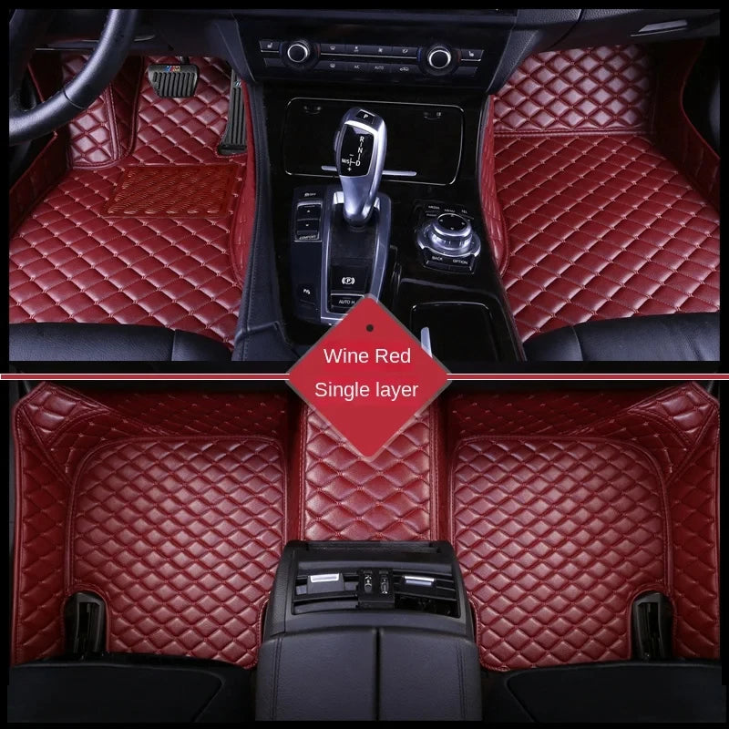 Car Floor Mats For Peugeot 206CC 206 CC T16 2000~2008 Leather Mat Carpets Rugs Protective Pad Set Interior Parts Car Accessories