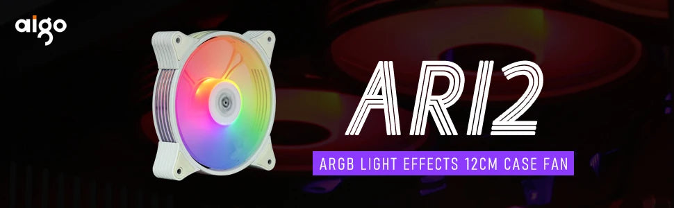 Aigo AR12 white 120mm RGB FAN ventilador PC gamer Computer Case kit Fan Cooling Cooler 12cm Adjust Speed 12V ARGB Fans ventoinha