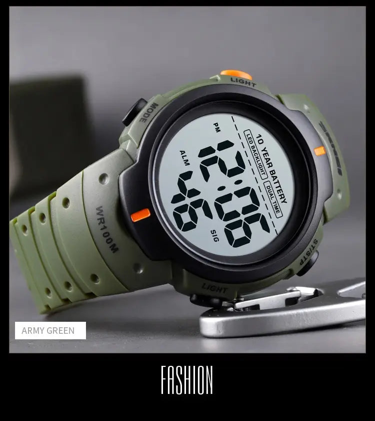 Skmei Led Light Display Chrono Digital Sport Watches Mens 10bar Top Waterproof Wristwatch 10 Year Battery Life Alarm Date Clock