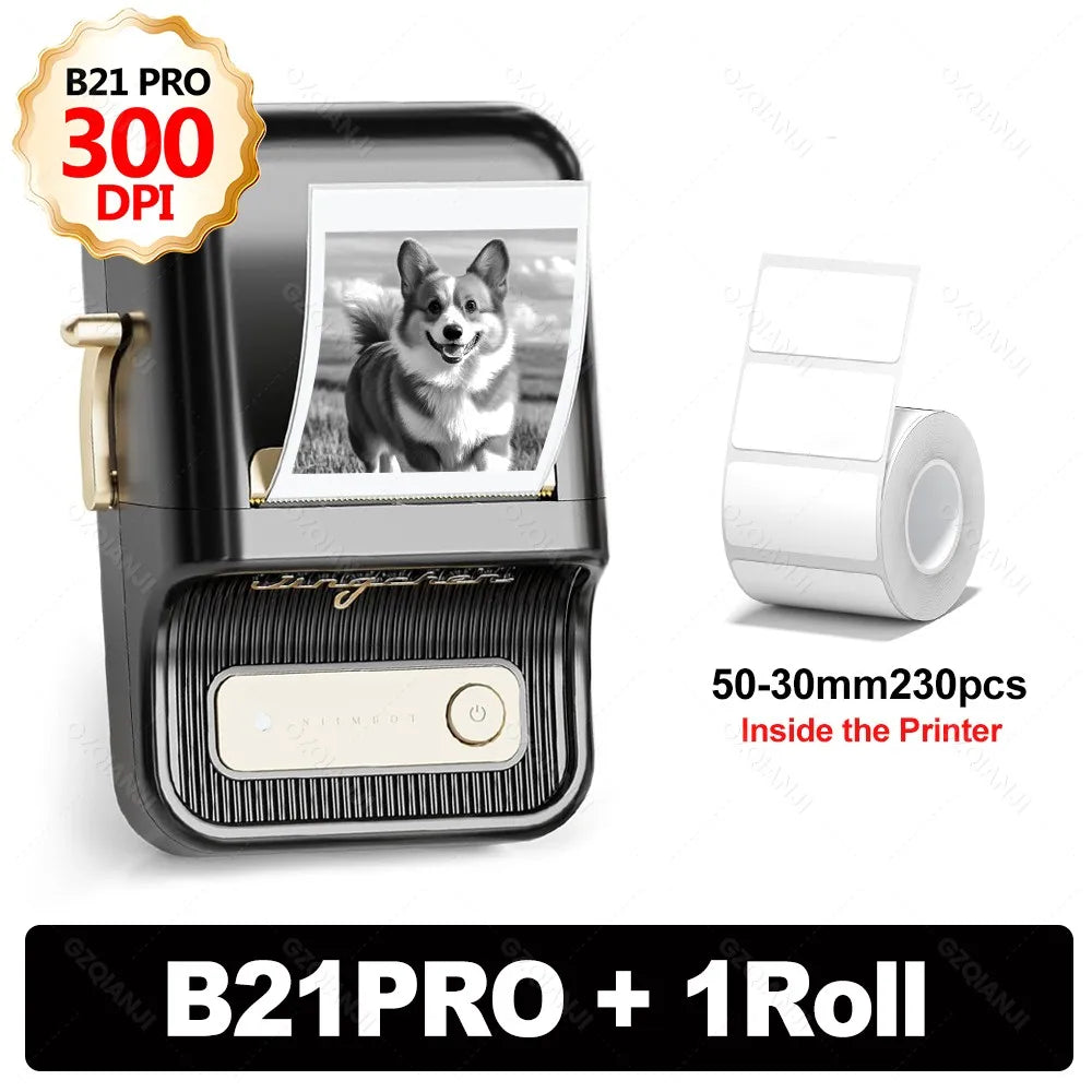 B21PRO 300dpi New NiiMbot B21 Mini Thermal Printer Wireless Barcode Label Maker Bluetooth Portable Adhesive for Office Home Use