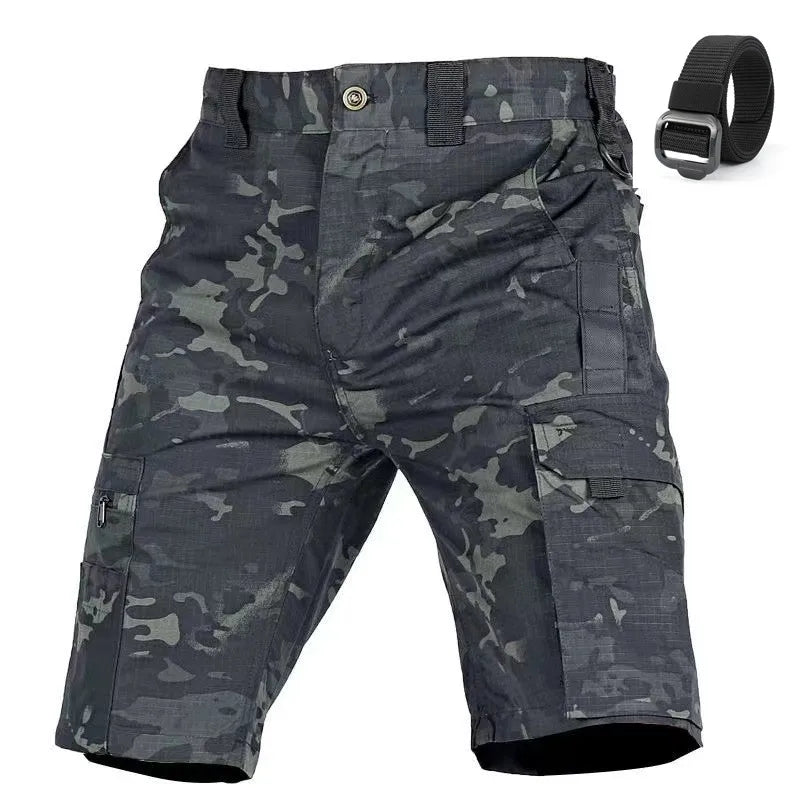 Gift belt Men's Operator Elastic Tactical Ripstop Workout Outdoor Cargo for Men Cycling Hiking Fishing Casual Shorts