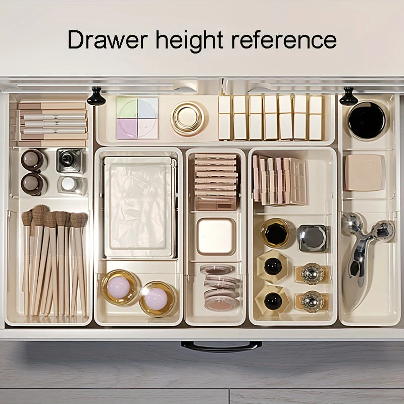 Expandable Drawer Organizer - Designed Specifically for Storing Cosmetics and Lipstick, With Expandable Compartments.