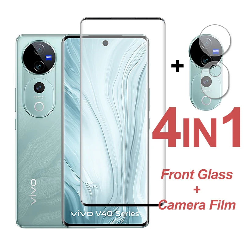 Protective Glass For ViVo V40 Pro Screen Protector Full Cover Tempered Glass On ViVo V40 Pro Phone Camera Lens Film For ViVo V40