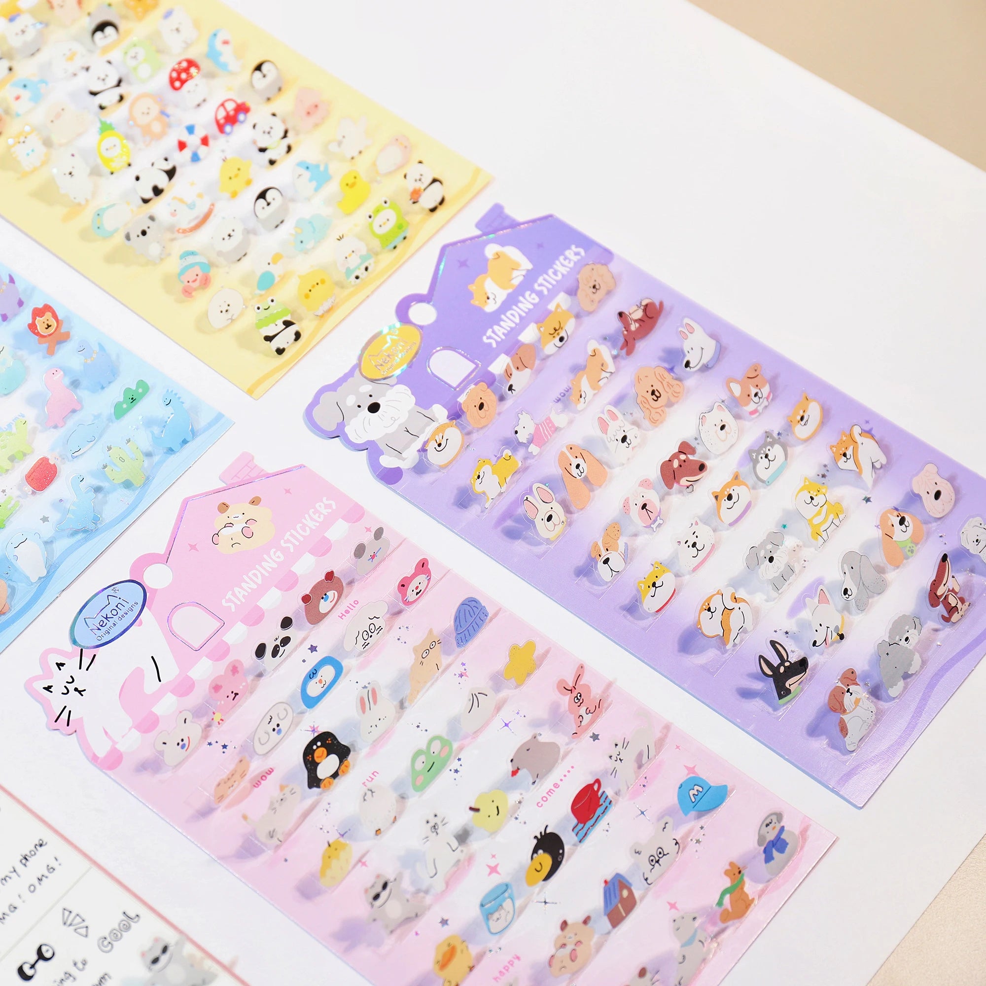 Korean Import NEKONI Fun 3D Standing Sticker Cartoon Character Animals Scrapbooking Diy Journal Cute Stationery Sticker Gift