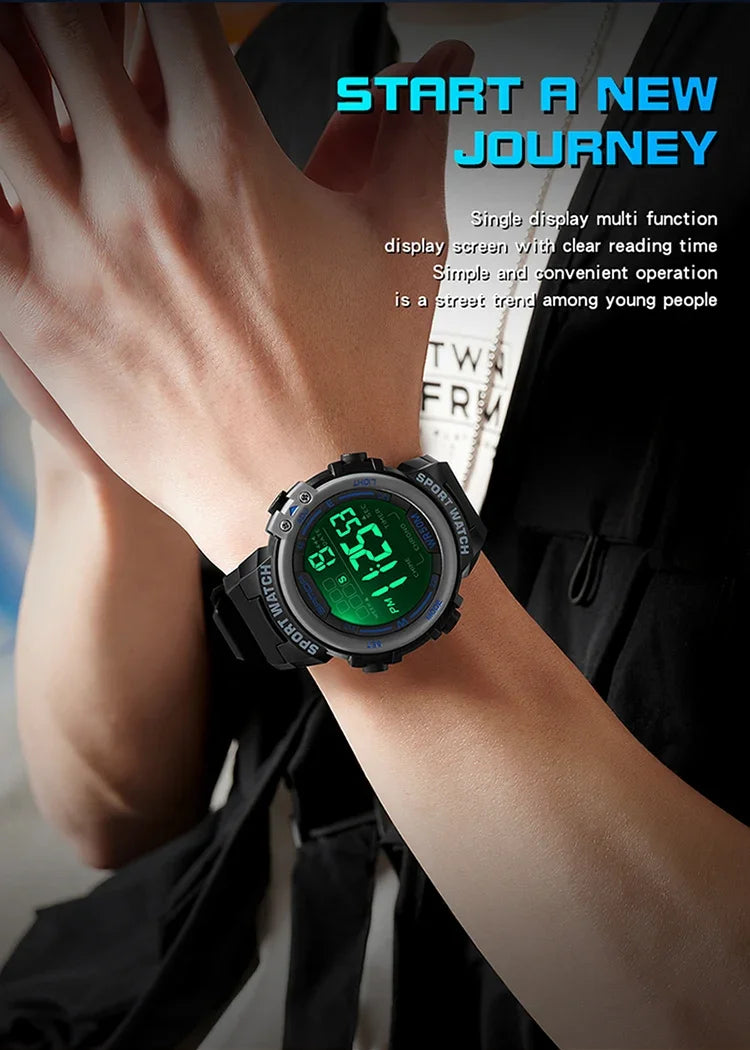 SANDA 2140 Watches Alarm Clock Chrono 5Bar Waterproof Digital Watch reloj hombre New Fashion Outdoor Sport Men Multifunction