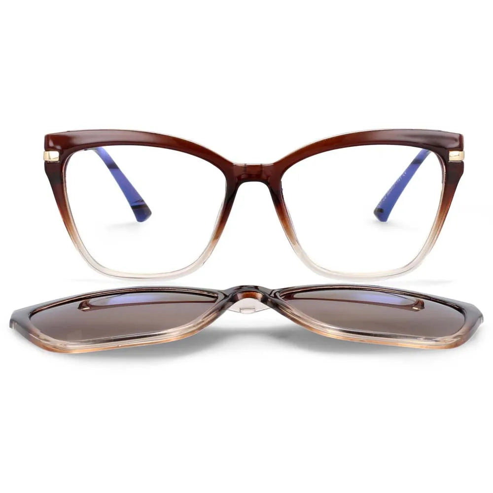 Polarized Flip-on Sunglasses Men Women Fashion Computer Eyeglasses TR90 Anti Blue Light Glasses Frames 53684